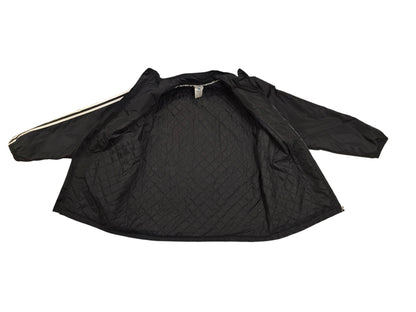 Vintage Adidas Performance Full-Zip Jacket Mens M Black 3-Stripe Activewear 80s