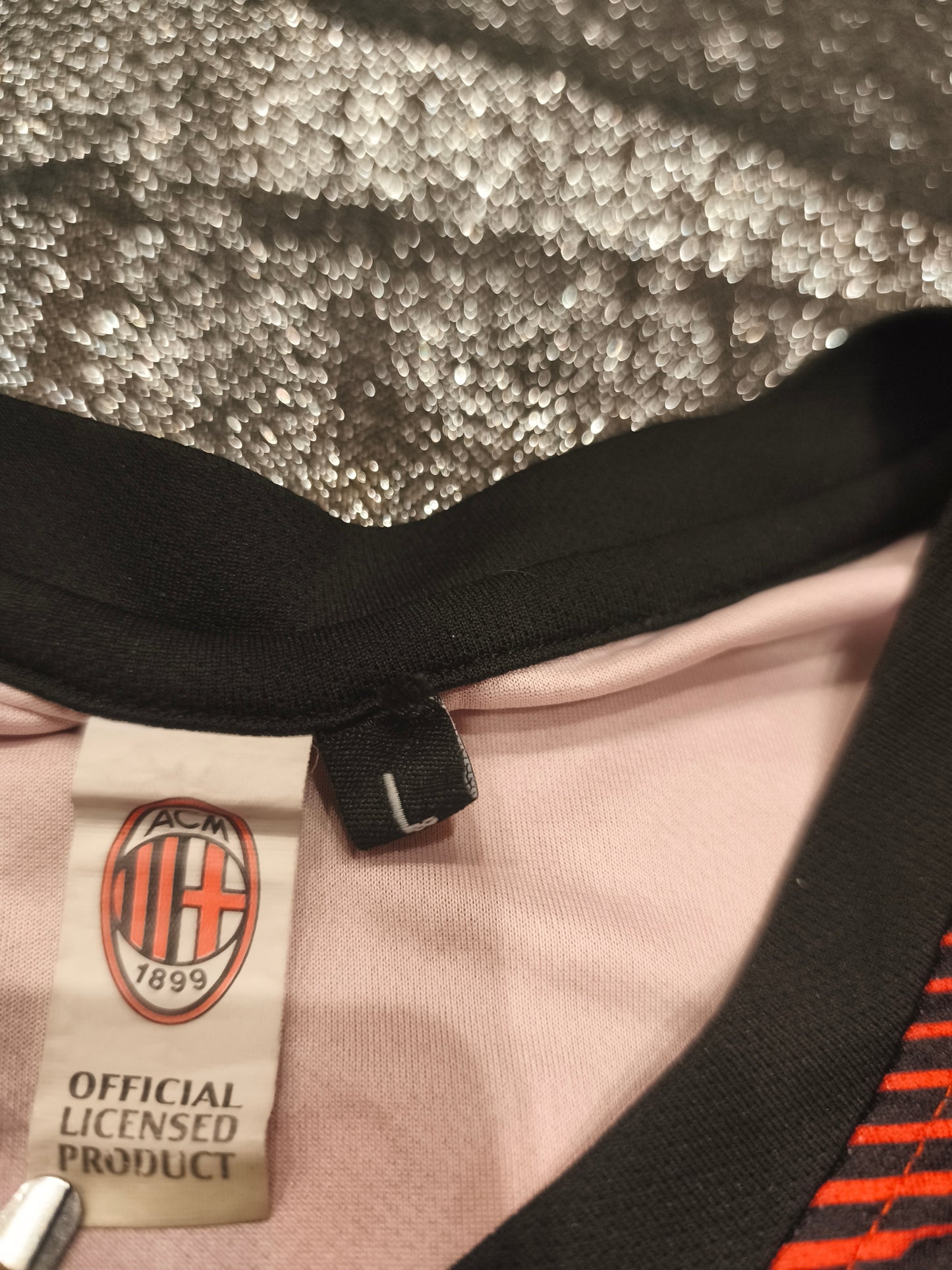 AC Milan Maldini #3 Jersey - Size Large - Red/Black Emirates Fly Better Soccer