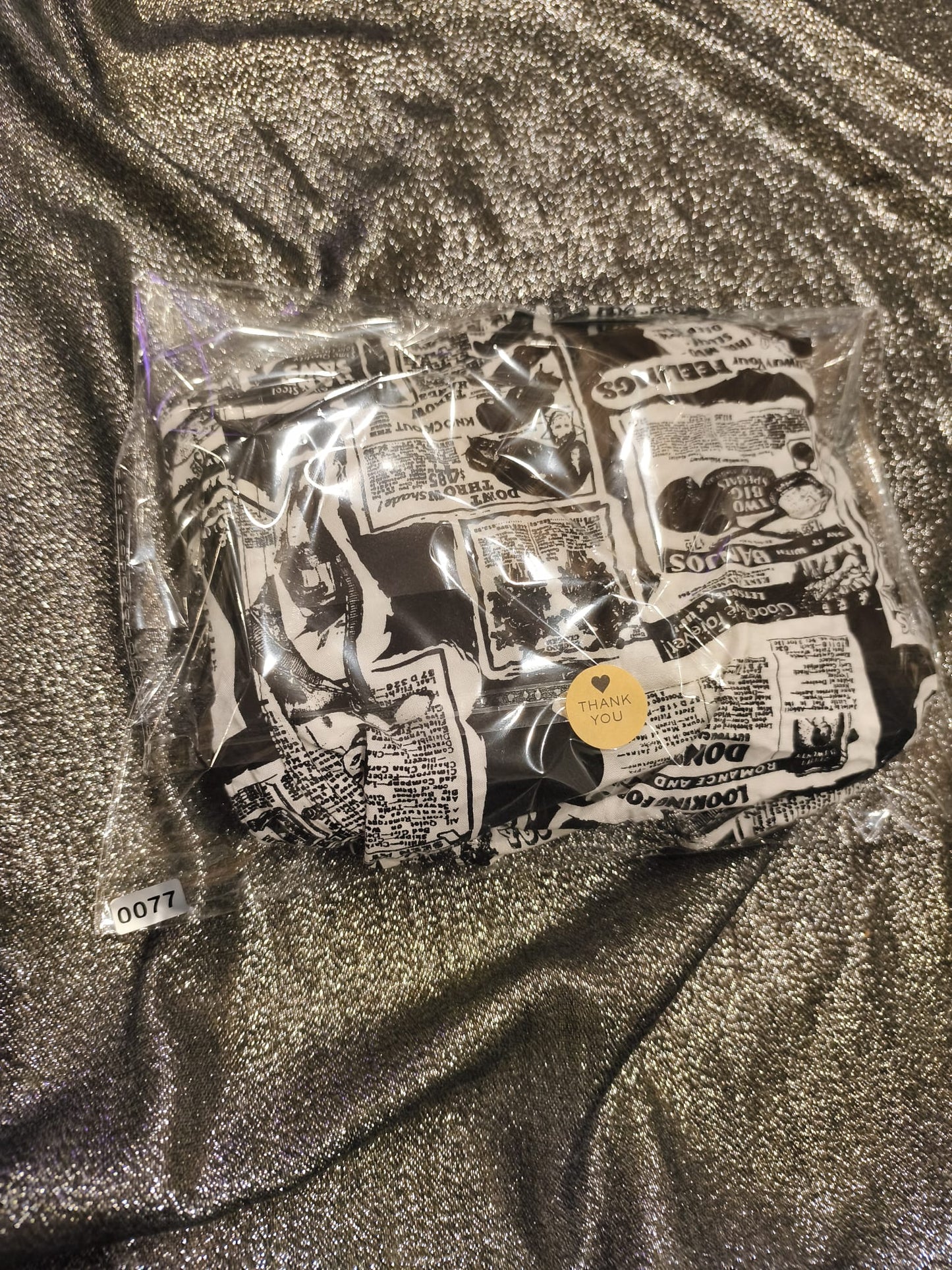 Empyre Men’s L Button Up Shirt Vintage Ad Newsprint Graphic Streetwear