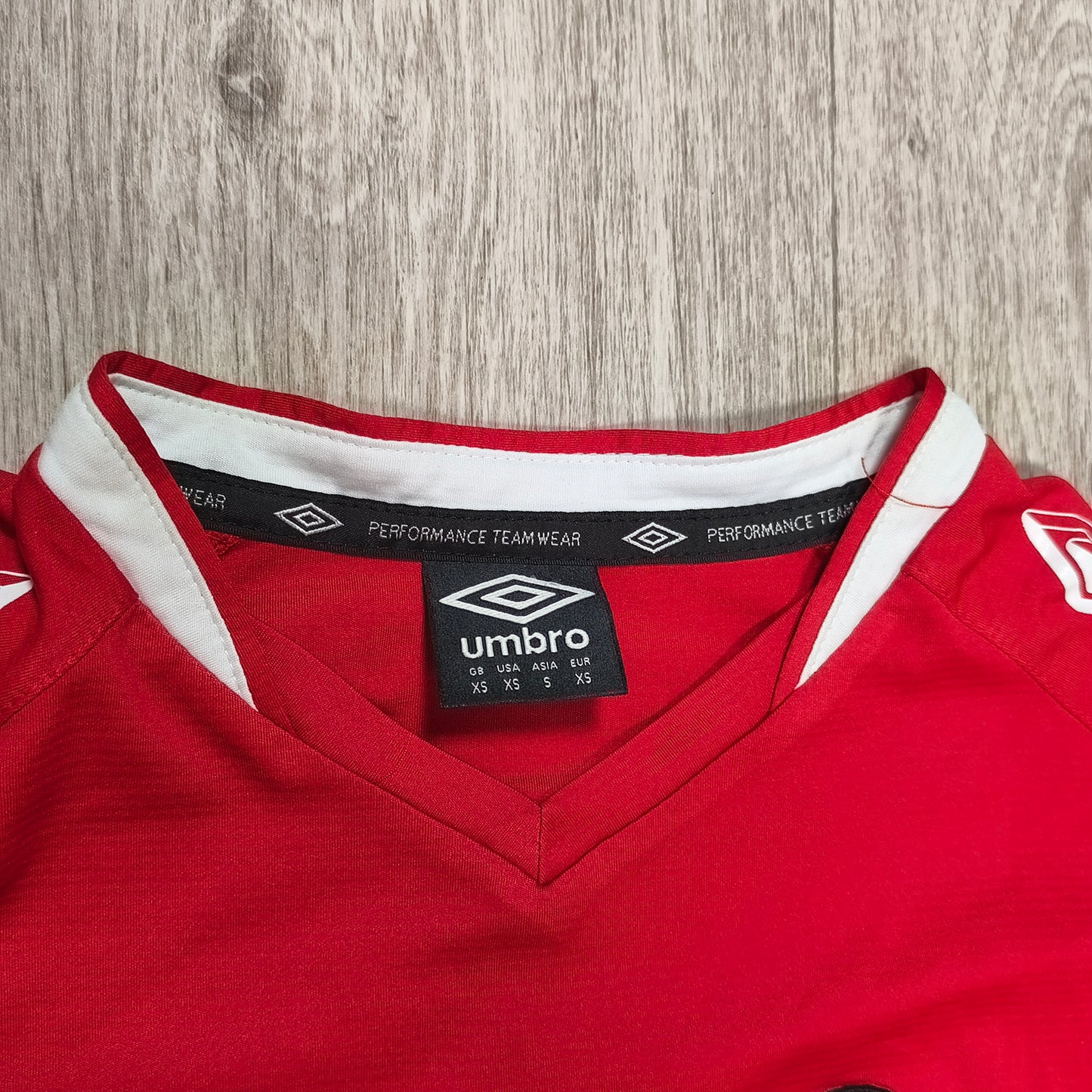 Umbro EPS Espoo Football Shirt Soccer Jersey Red Long Sleeve Size XS #6