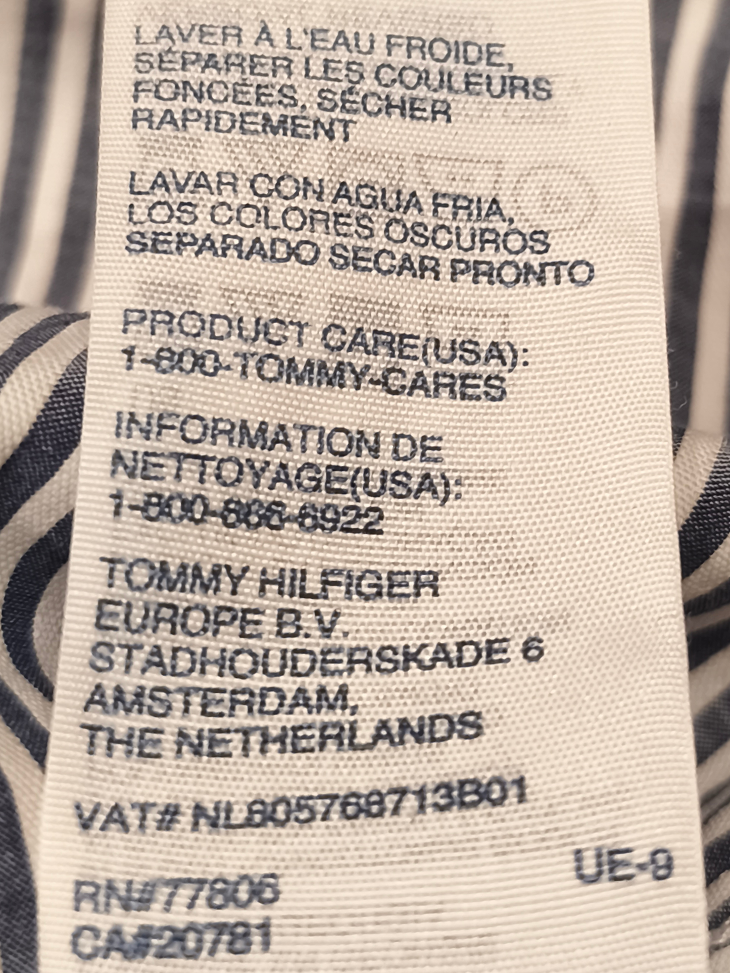 Tommy Hilfiger Women's Blue/White Striped Ruffle Button-Down Shirt - Size 10 - F