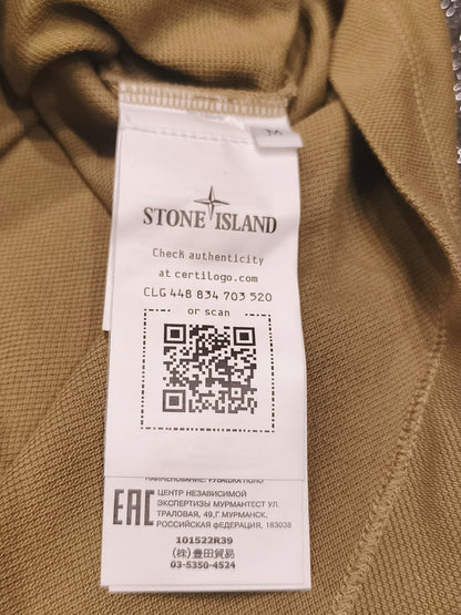 Stone Island Men's Compass Patch Short Sleeve Polo Shirt – Mustard Yellow (Size M)