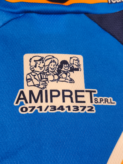 Vintage Team Sport & Sante Cycling Jersey ServiMat Belgium Blue Short Sleeve