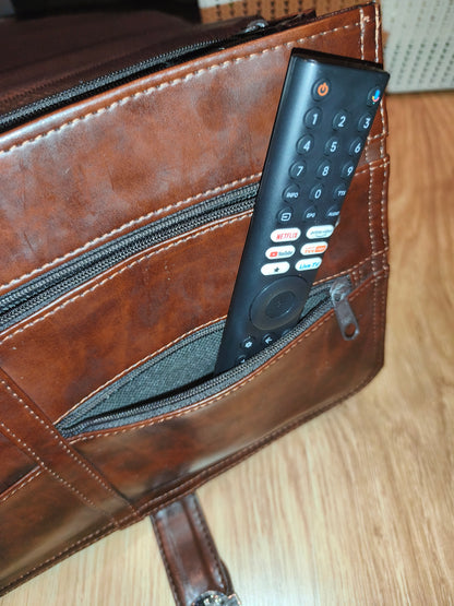 Vintage Style Brown Faux Leather Messenger Bag / Business Briefcase with Multiple Compartments