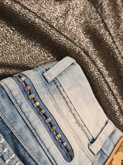J Rag Famous Denim Mens Blue Jeans Size 30 Distressed Studded Y2K JR3117