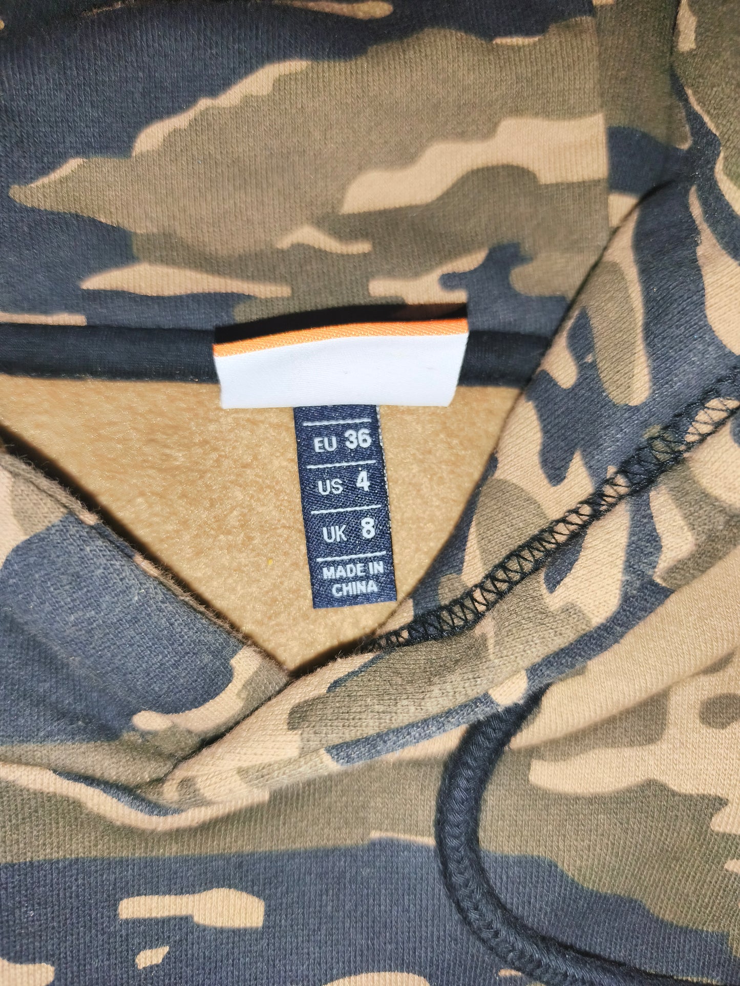 Ellesse Maroo Camo Longline Hoodie – Tiger Camouflage – Unisex Fits M (Tagged Women's S / UK 8)