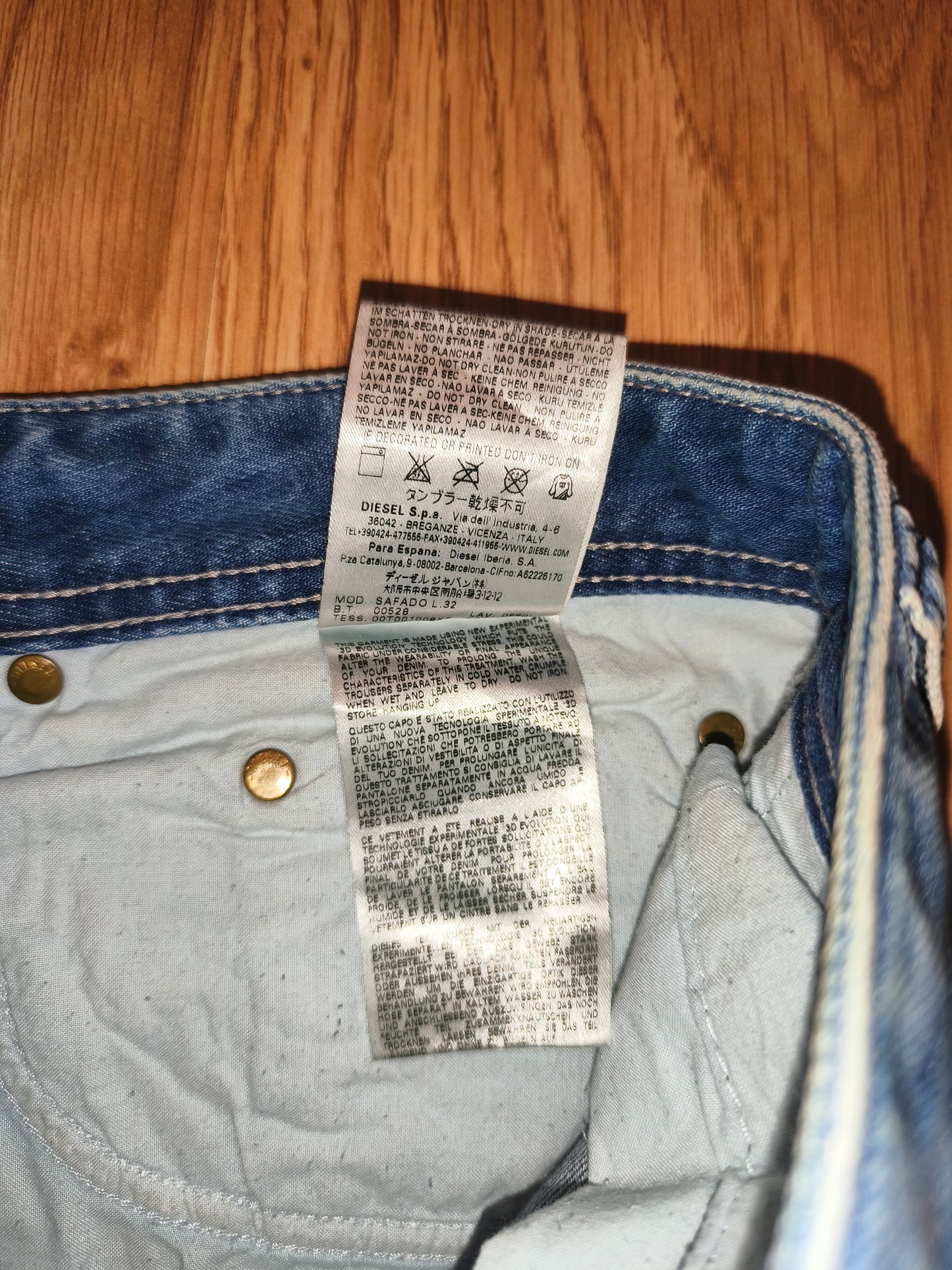 Vintage DIESEL Safado Jeans Men’s 32x32 Regular Slim Straight Wash 08801 Y2K NWT