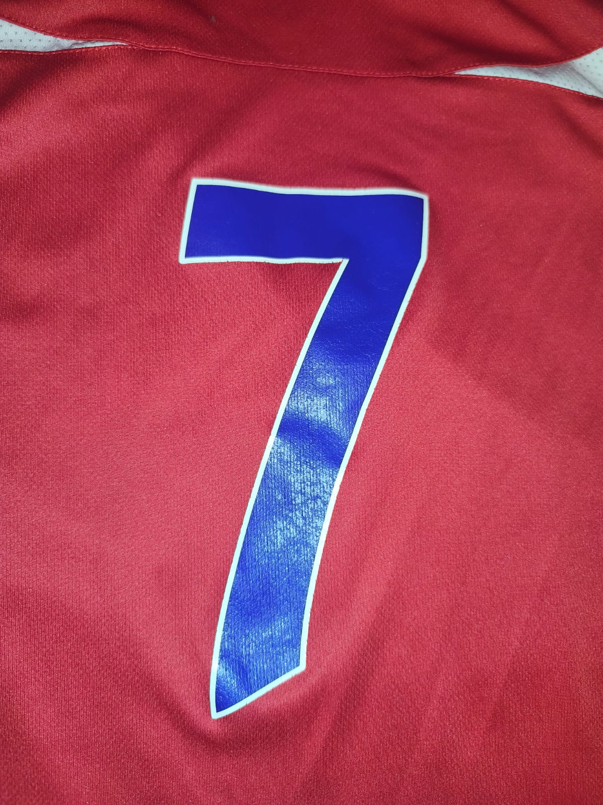 Vintage Umbro Rival Football Jersey Shirt Red White #7 Size M L Rare Soccer