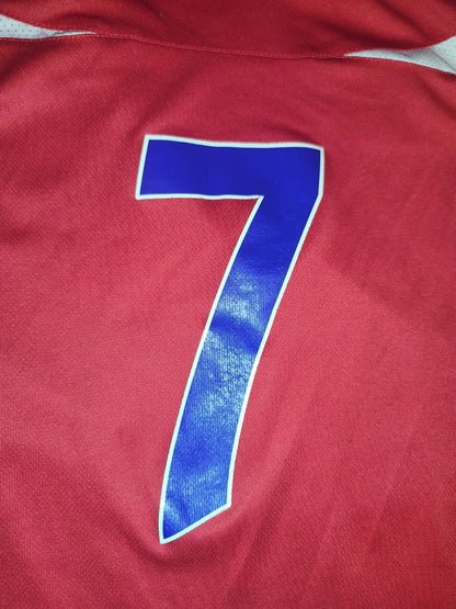 Vintage Umbro Rival Football Jersey Shirt Red White #7 Size M L Rare Soccer