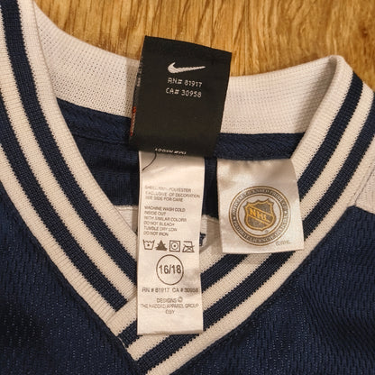 Vintage Nike Team Toronto Maple Leafs NHL Mesh Jersey Youth L (16/18) Blue Shirt