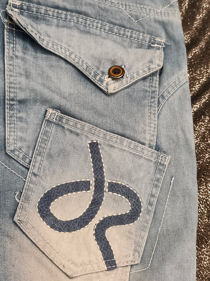 J Rag Famous Denim Mens Blue Jeans Size 30 Distressed Studded Y2K JR3117