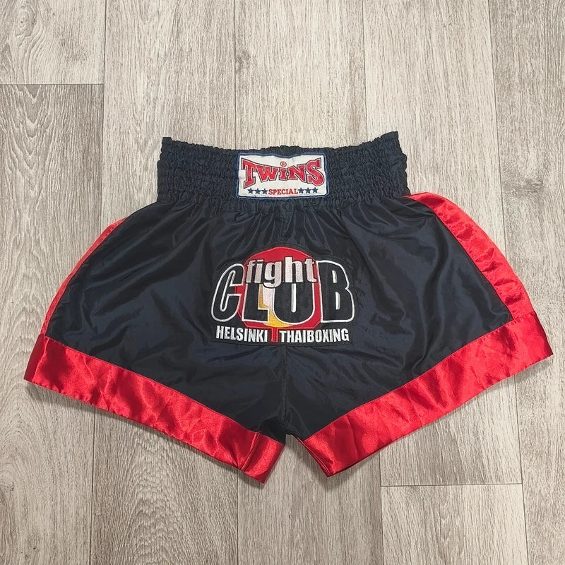 Twins Special Muay Thai Shorts XXL Black Red Fight Club Helsinki Thaiboxing