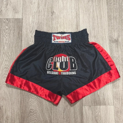Twins Special Muay Thai Shorts XXL Black Red Fight Club Helsinki Thaiboxing