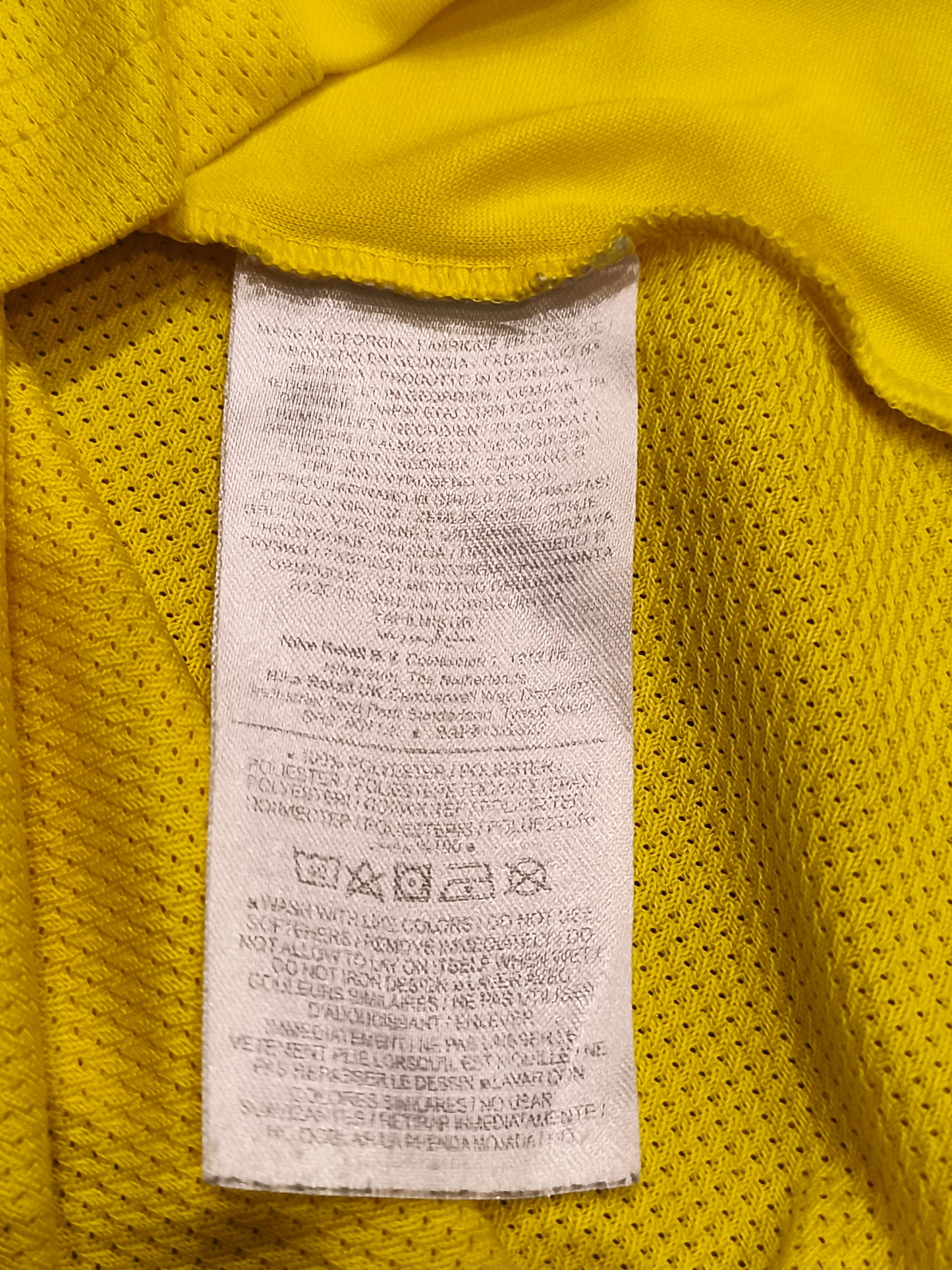 Nike Dri-FIT Mens Yellow EIL Crest Soccer Jersey Short Sleeve T-Shirt Size S #63