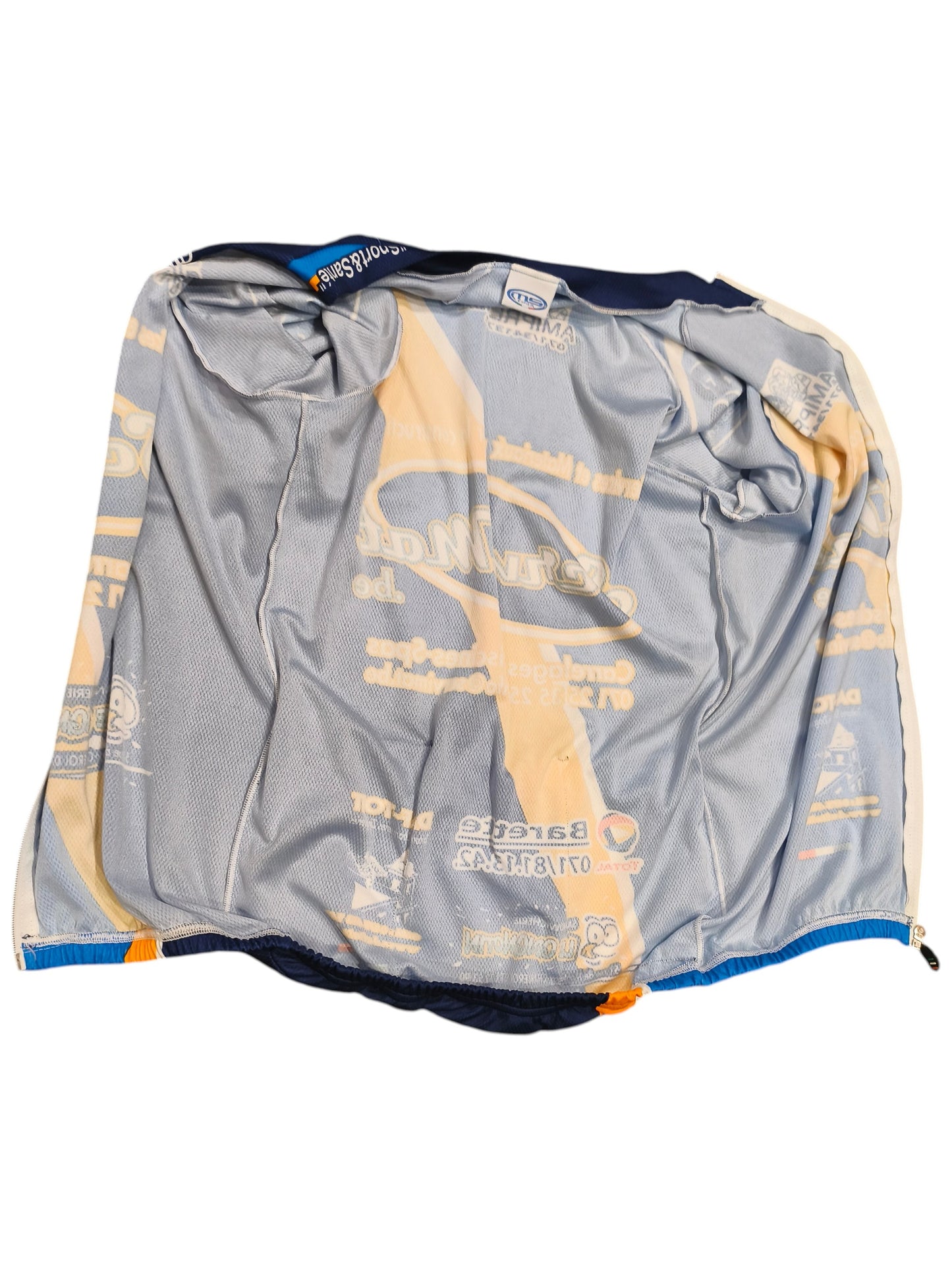 Vintage Team Sport & Sante Cycling Jersey ServiMat Belgium Blue Short Sleeve