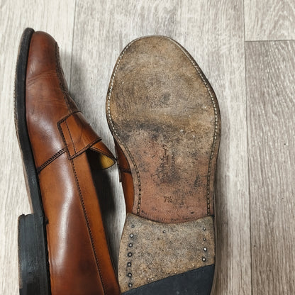 Berwick 1707 Brown Leather Penny Loafers Mens Size UK 7.5 Goodyear Welted Spain