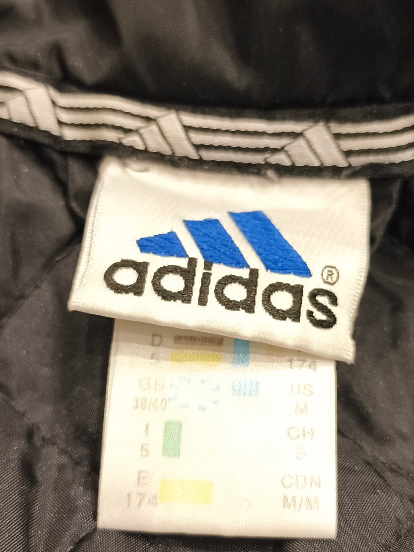 Vintage Adidas Performance Full-Zip Jacket Mens M Black 3-Stripe Activewear 80s