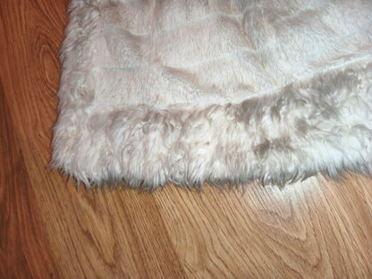 Vintage Fellymoon Tiered Faux Fur Hooded Vest - Alphabet Satin Lining (Size XXL)