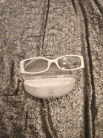 Dolce & Gabbana White Eyeglass Frames Vintage 2000s DG 850 Italy Eyeglasses Case