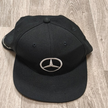 Mercedes-Benz Flat Brim Snapback Baseball Cap Hat Black Embroidered Ammattilainen