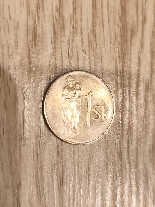 Slovakia 1 Koruna Coin – 1993 Vintage European Currency