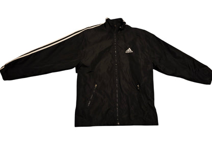 Vintage Adidas Performance Full-Zip Jacket Mens M Black 3-Stripe Activewear 80s