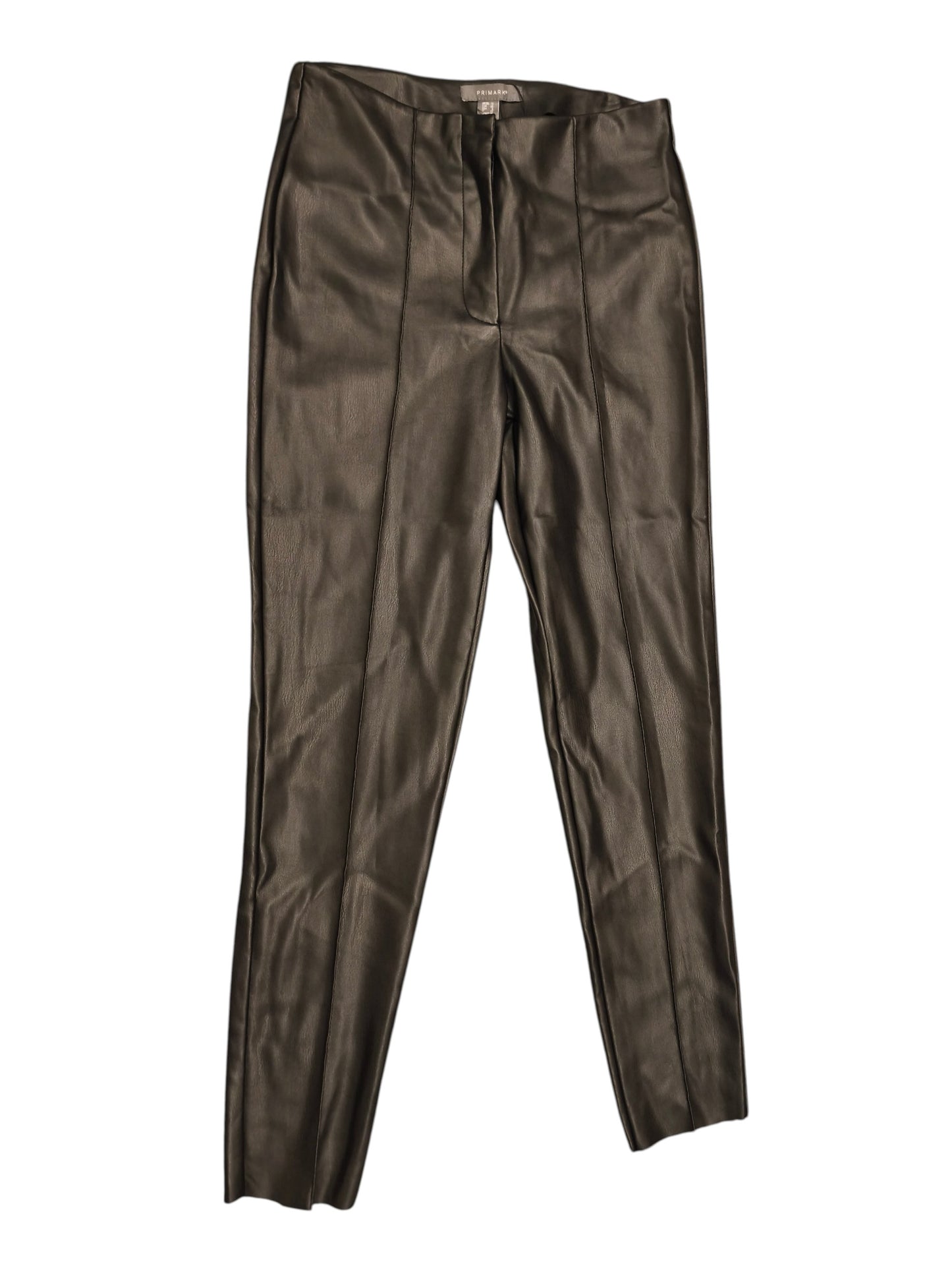 Primark Women’s Black Faux Leather Leggings Trousers Size UK 10 EUR 38 High Rise