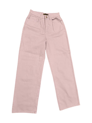 I SAW IT FIRST Lilac Pink Wide Leg Jeans High Waisted Denim Trousers UK 8 US 4