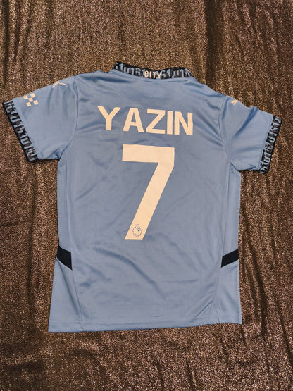 Puma Manchester City 2024/25 Home Kit Jersey #7 YAZIN – Kids Size 26 (7–8 Years)