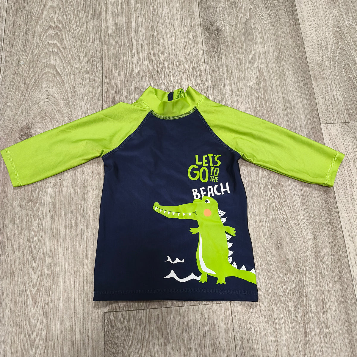 Lupilu Boys Swim Shirt Rash Guard Long Sleeve Alligator Beach 12-24 Months 86/92