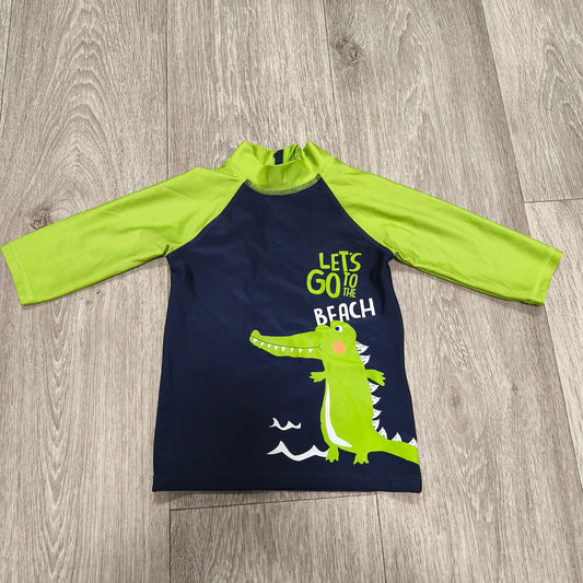 Lupilu Boys Swim Shirt Rash Guard Long Sleeve Alligator Beach 12-24 Months 86/92