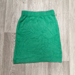 Minifalda de punto peluda verde, Freshman 1996, talla S de mujer