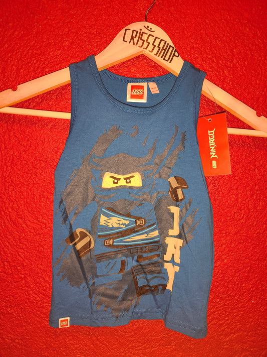NWT LEGO Ninjago Jay Blue Ribbed Tank Top Boys Size 98 / 104 (2-4 Yrs) Sleeveless Shirt