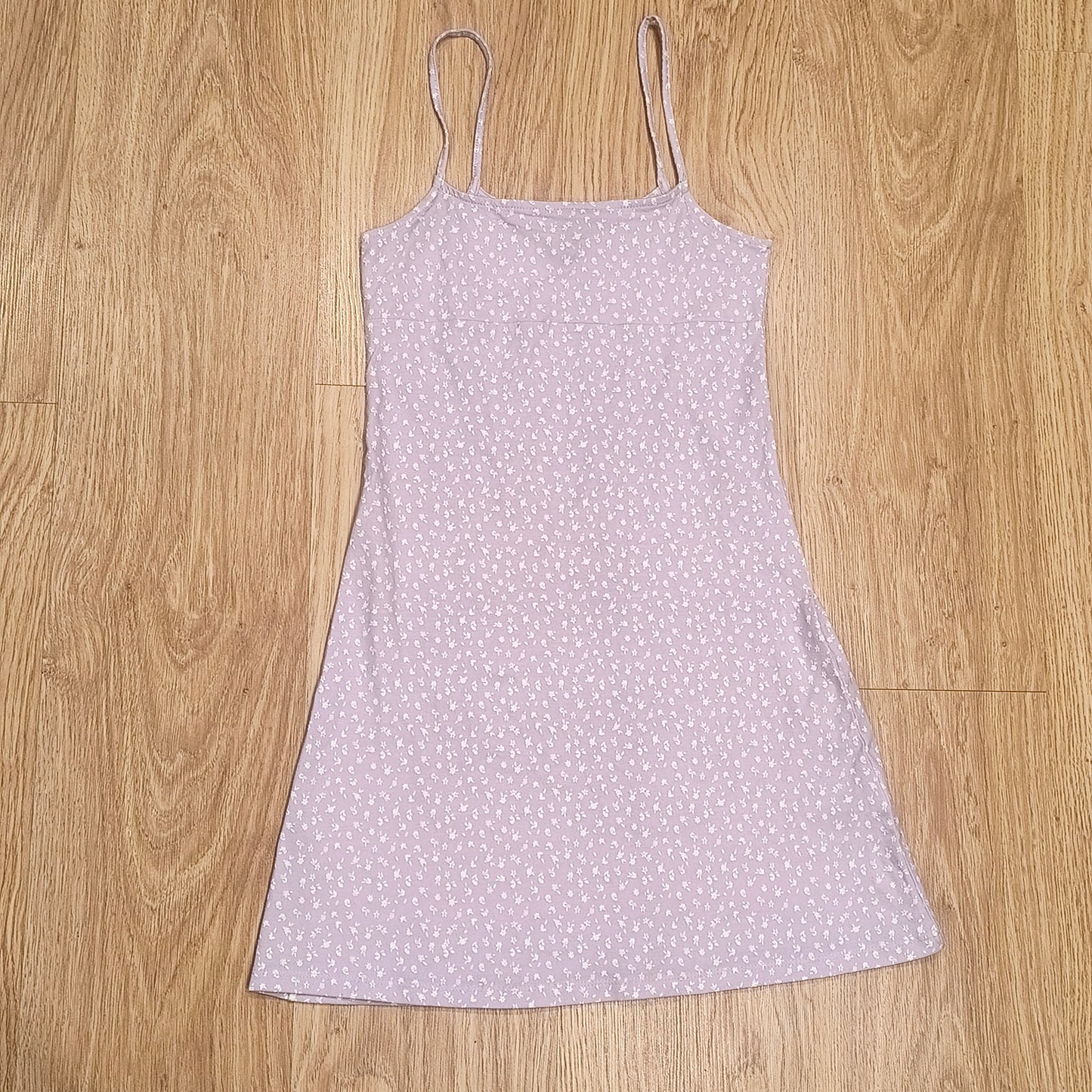 H&M Divided Women XXS Purple Floral Spaghetti Strap Cami Mini Dress Stretch