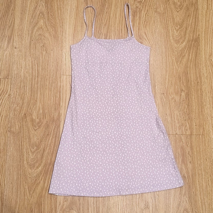 H&M Divided Women XXS Purple Floral Spaghetti Strap Cami Mini Dress Stretch