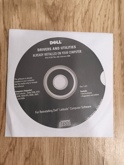 Dell Drivers Utilities Reinstallation 2-Disc Set Latitude D630 D430 D830 YX158