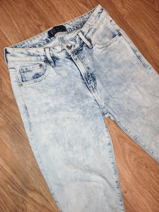 Gap Acid Wash Boyfriend Jeans Distressed Style Denim Size 27