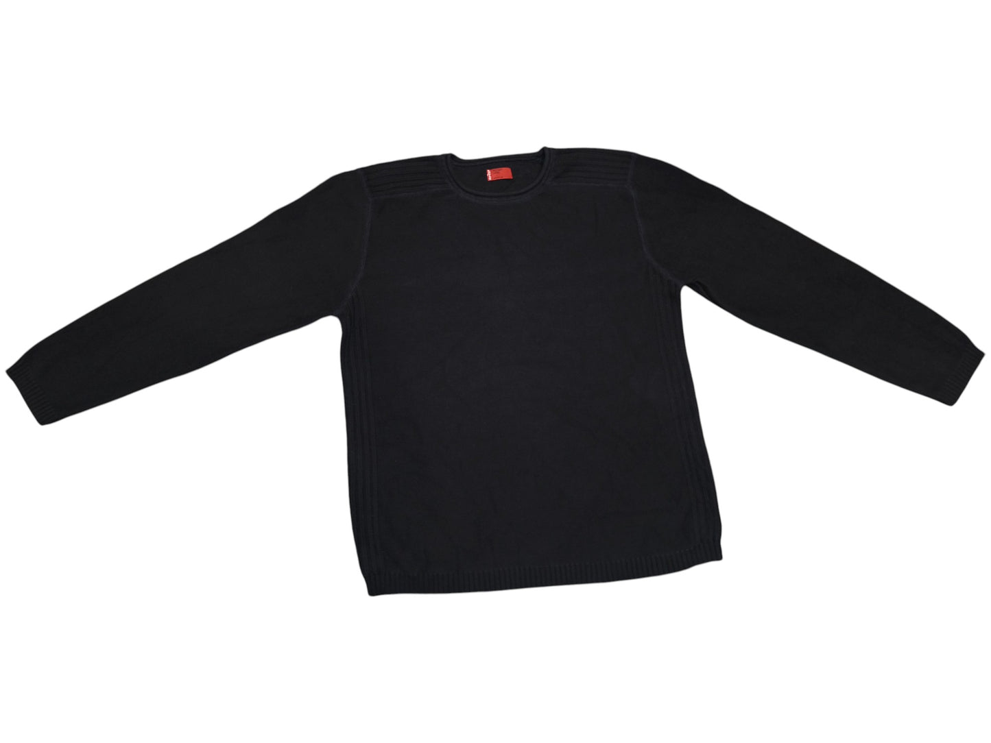 Levis Red Tab Knit Sweater Mens Large Black Crewneck Pullover Ribbed Vintage