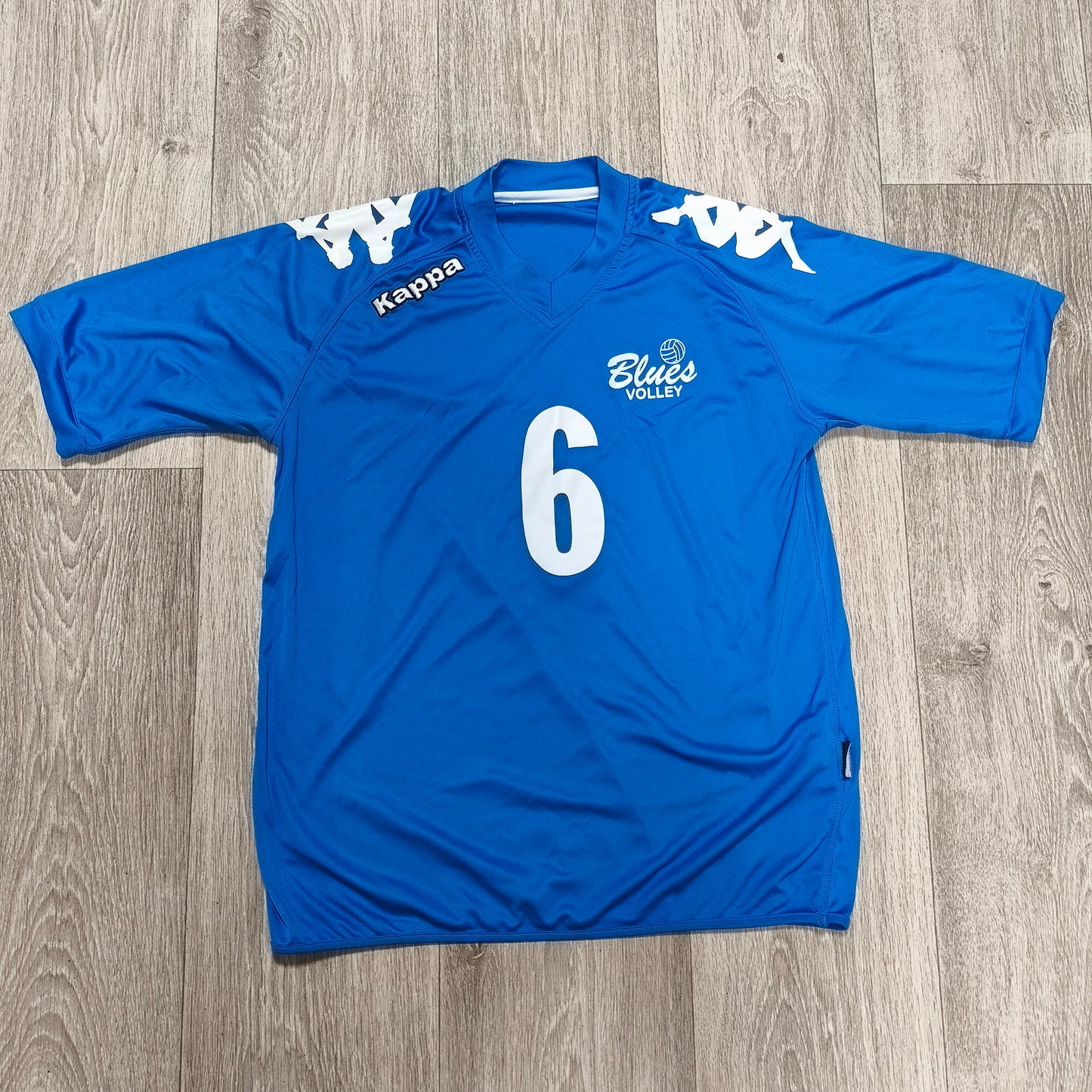 Kappa Blues Volley Volleyball Jersey Shirt #6 Blue Mens Size Medium 2012