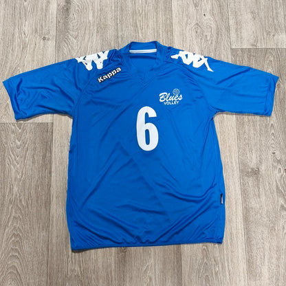 Kappa Blues Volley Volleyball Jersey Shirt #6 Blue Mens Size Medium 2012