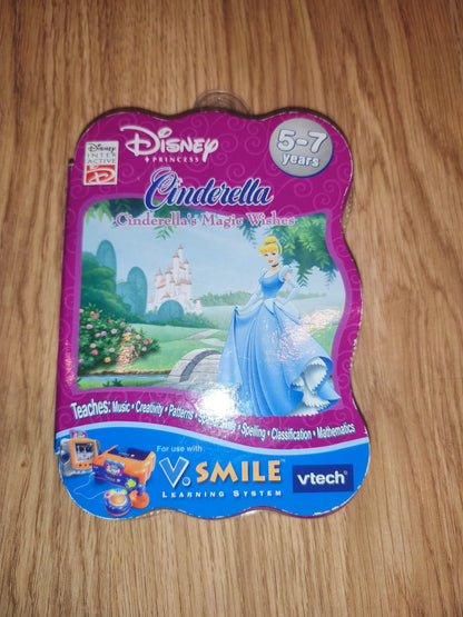 VTech V.Smile Smartridge Disney Princess Cinderella's Magic Wishes Game | CIB
