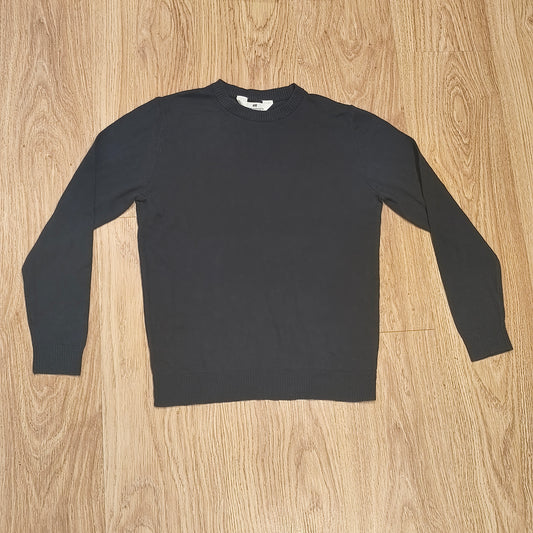 H&M Boys Dark Navy Blue Fine Knit Jumper Sweater Crewneck 100% Cotton Size 10-12Y