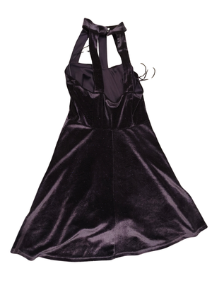 COAST Black Sparkle Velvet Halter Dress UK 8 US 4 Fit & Flare Wedding Party