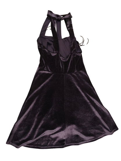 COAST Black Sparkle Velvet Halter Dress UK 8 US 4 Fit & Flare Wedding Party