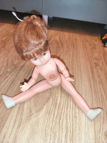 Vintage 1970s/1980s Pull-String Doll – Retro Toy for Restoration & Display