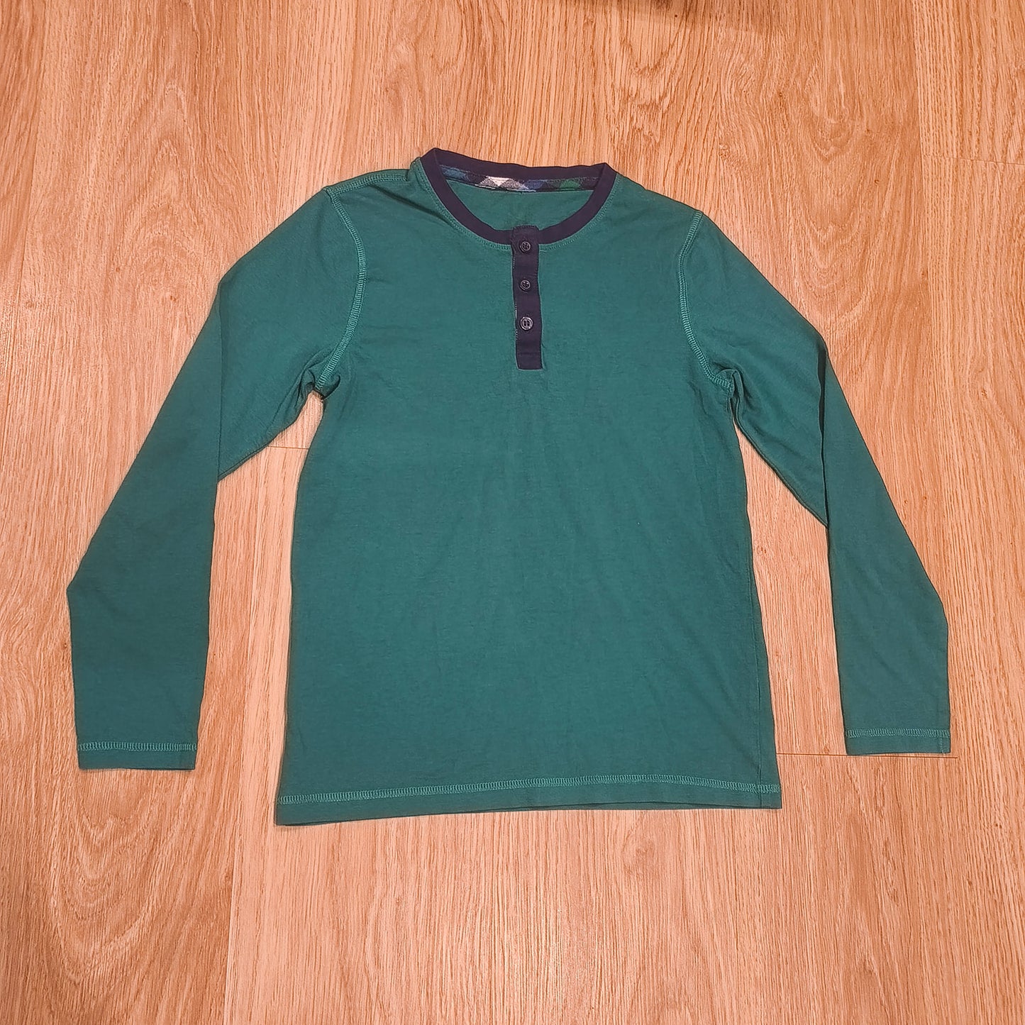 George Boys Green Long Sleeve Henley Shirt Top 10-11 Years 140-146 cm