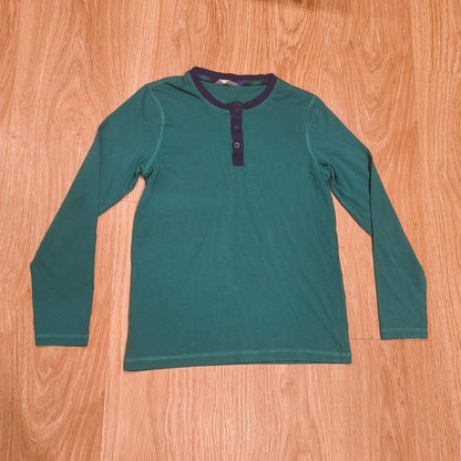 George Boys Green Long Sleeve Henley Shirt Top 10-11 Years 140-146 cm