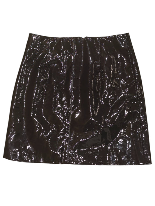 Gina Tricot Black Patent Faux Leather Mini Skirt - Size 34 (XS) - Shiny Vinyl PU