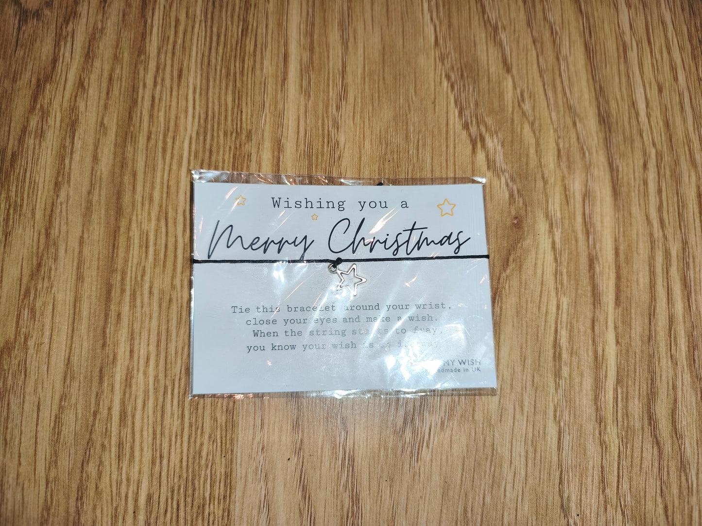 Merry Christmas Wish Bracelet – Handmade Star Charm Jewelry