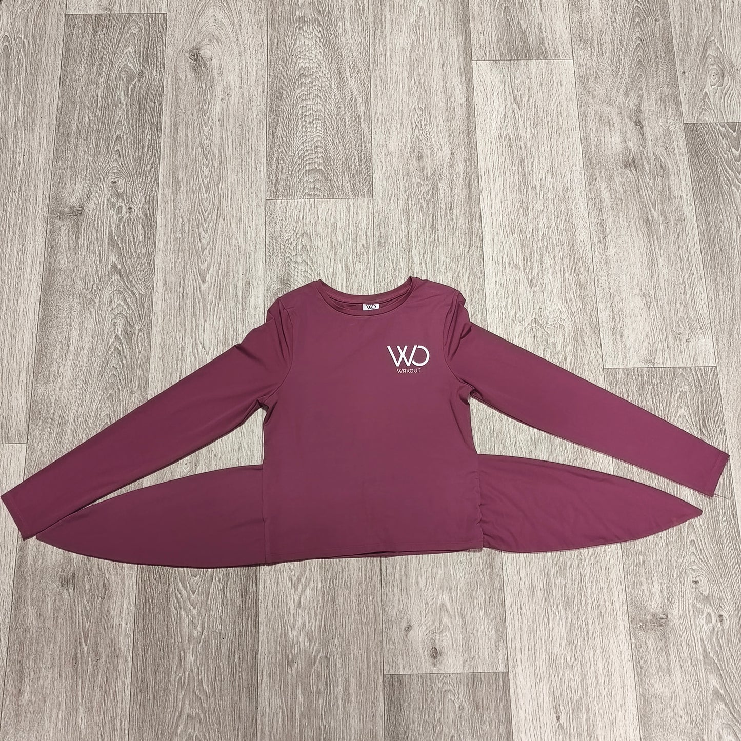 WRKOUT WO Womens S Pink Long Sleeve Tie Side Activewear Gym Yoga Top